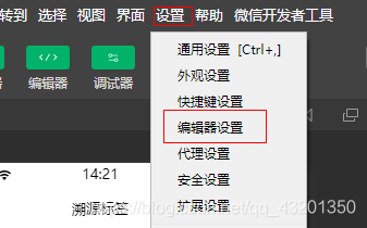 开发者工具设置编辑器